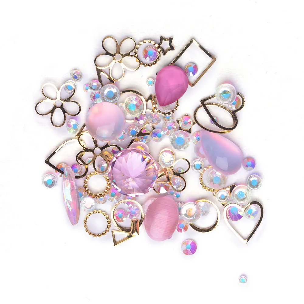 

RS NAIL Rhinestone for led lamp gel 3D Glass Decorations for Nails Art Stickers nail polish DIY Accessories Manicure