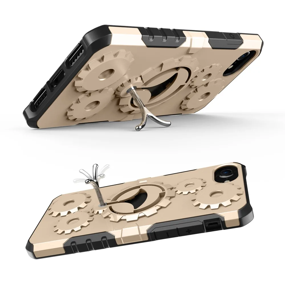 Шестерни задняя крышка с пальца кольцо для iPhone 7 6 S Plus SE 5S 5 повязку Бег телефон