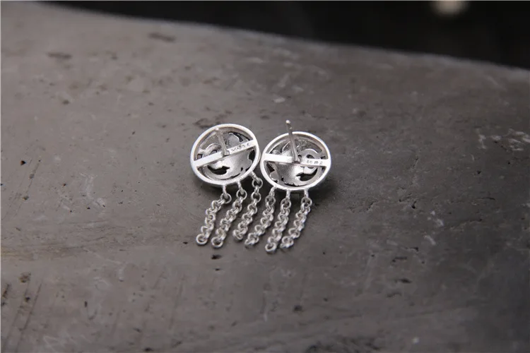 2018 Special Offer Real Brinco S925 Pure Restoring Ancient Ways Tassels Eardrop Fashion And Personality Old Earrings Allergy | Украшения и