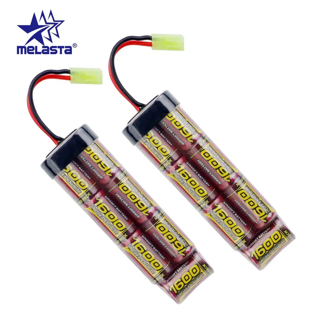 Плоский аккумулятор Melasta 7S 2/3A 8 4 в 1600 мАч NiMH с разъемом Mini Tamiya для страйкбольных