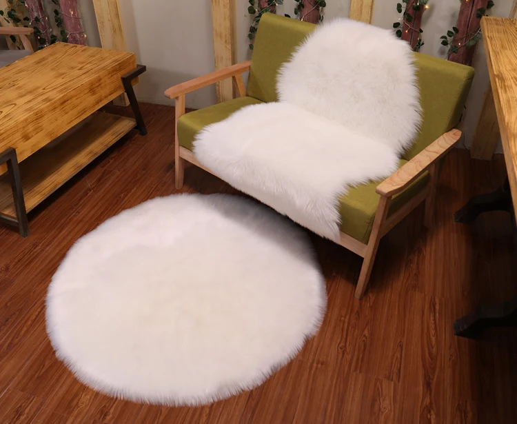 Супермягкий моющийся коврик из искусственной овчины теплый пушистый для сиденья