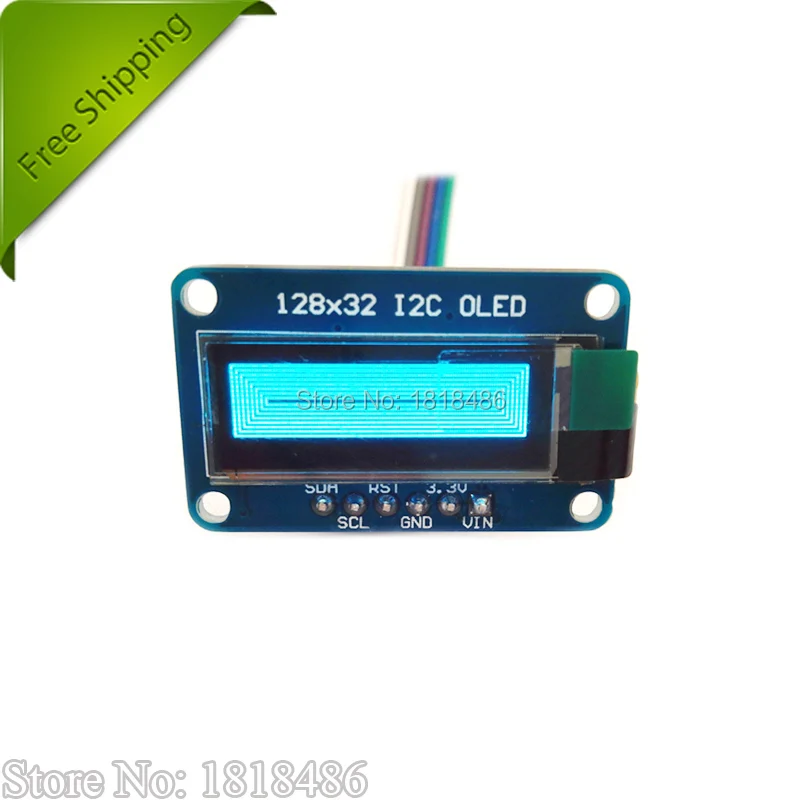 Бесплатная доставка! Oled модуль SSD1306 128x32 0 91 дюйма синий графический дисплей