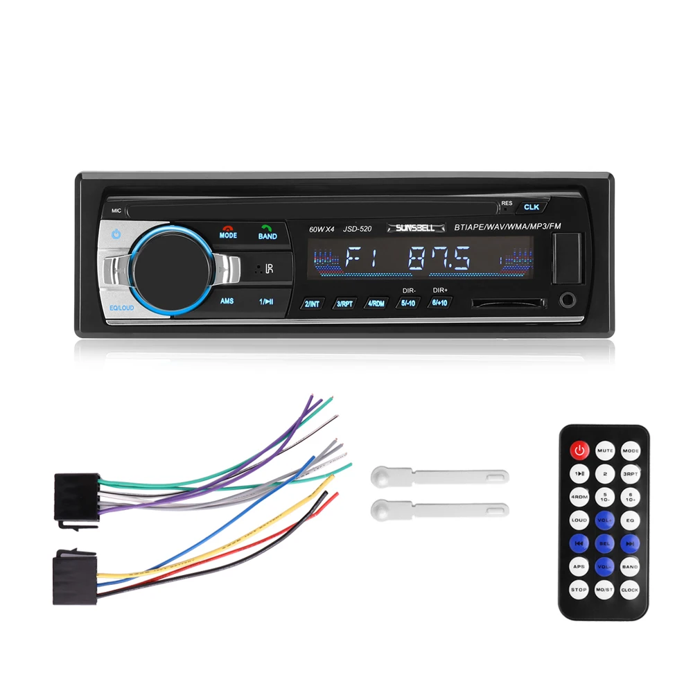60WX4 автомобильное радио 12 в Bluetooth V2.0 аудио стерео в-тире 1 Din FM Aux вход приемник SD USB
