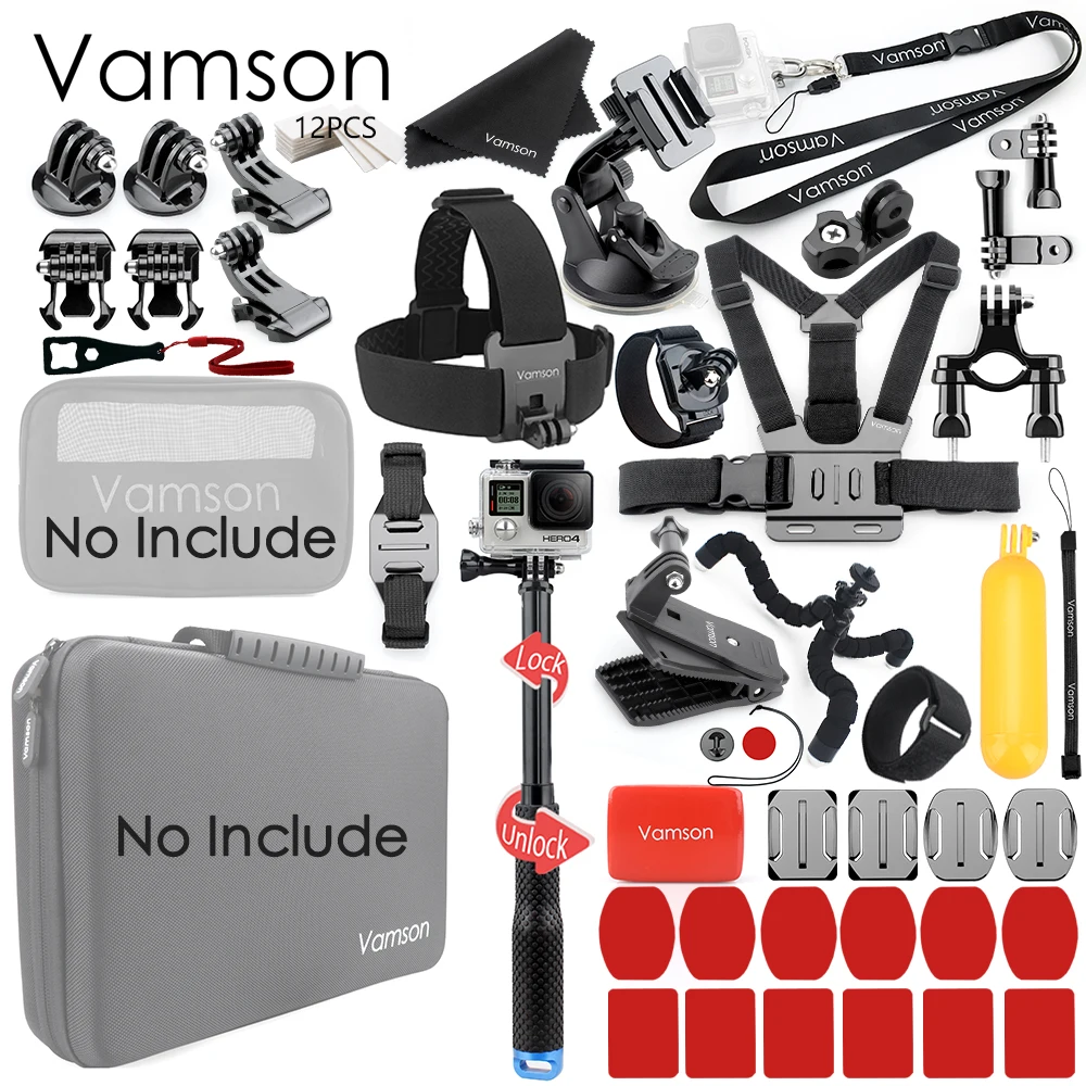 VS86A Vamson для Gopro Hero 8 7 6 5 4 черный для Xiaomi Yi 4K Lite для DJI OSMO экшн-камеры водонепроницаемый чехол-сумка для SJCAM Eken VS86 - Цвет: VS86A