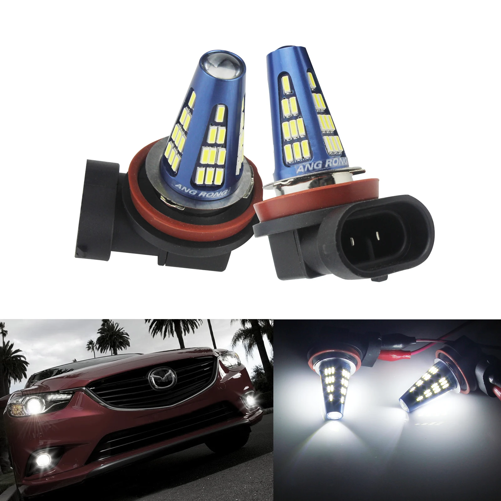 2 шт. светодиодсветодиодный лампы H11 H8 48 SMD 5 Вт|Сигнальная лампа| |