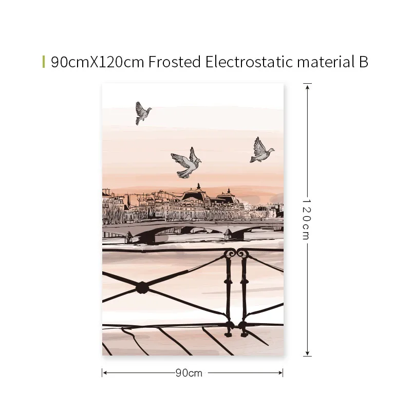 Stained glass static Window Film Frosted Opaque Privacy Glass films Home Decor Frosted Polyethylene window decoration Cling - Цвет: B 90x120cm