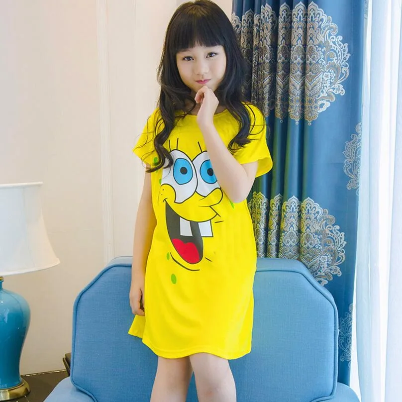 Летнее платье принцессы для маленьких девочек тонкая ночная рубашка с короткими