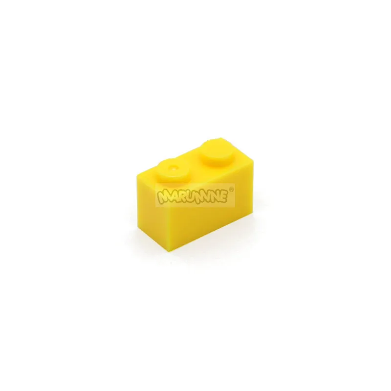 Цвет: желтый MARUMINE 200 шт./лот 1X2 кубики в горошек классические 13 цветов Обучающие Строительные блоки DIY Игрушки совместимы со всеми основными брендами - Цвет: Цвет: желтый