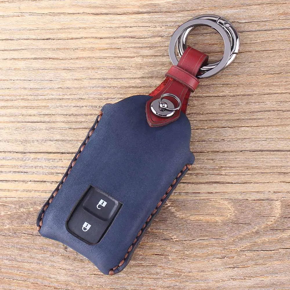 Кожаный чехол для ключей KEYYOU с 2 кнопками для Toyota PRIUS COROLLA VERSO Camry, Сменный Чехол для смарт-ключа TOY43 - Название цвета: Color C