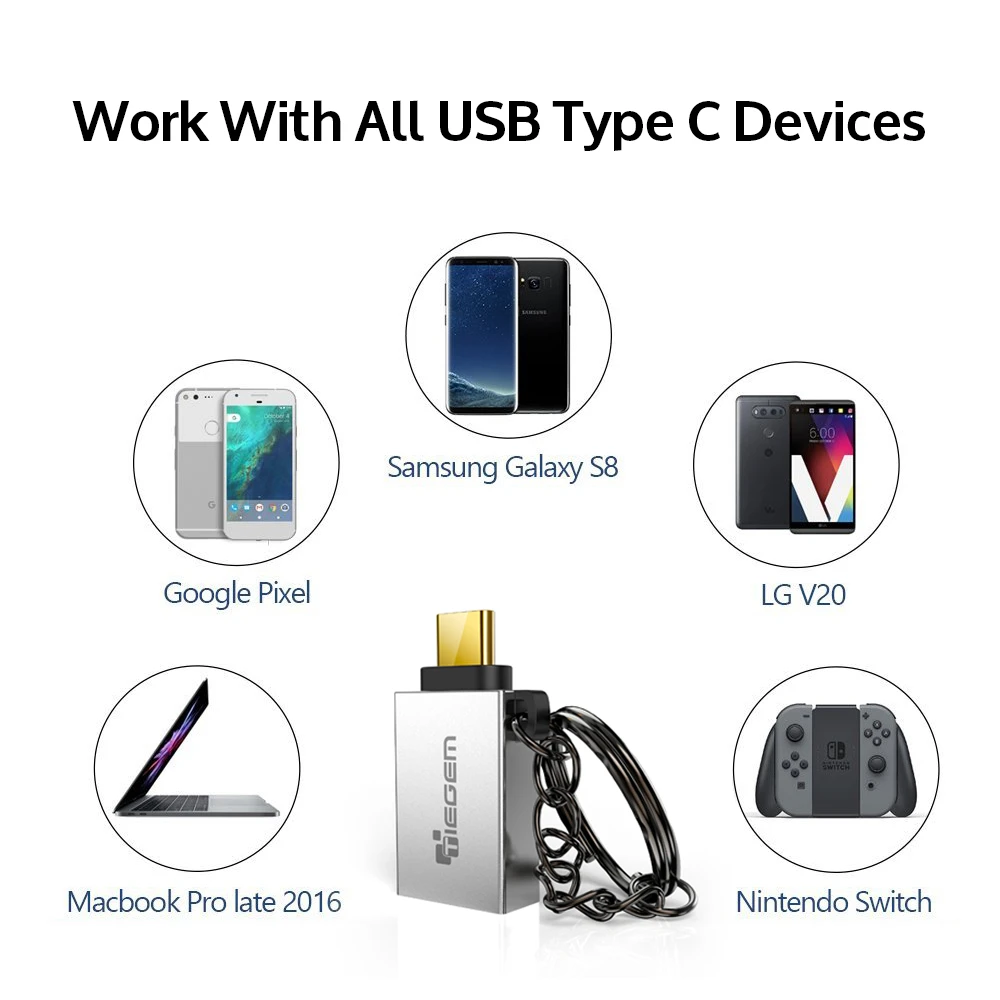 Адаптер TIEGEM usb type C OTG адаптер type-C штекер USB 3,0 Женский USB C OTG адаптер конвертер для Xiaomi 6 Macbook Nexus 5X6 P Google