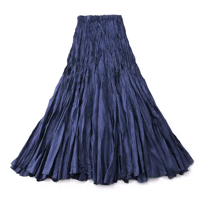 2018 Fashion Long Pleated Skirts Women Autumn Winter A Line Elastic Hight Waist Casual for | Женская одежда