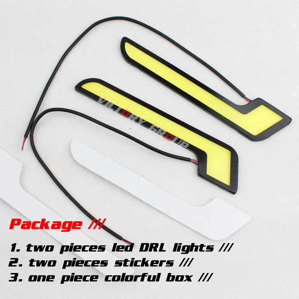 Дневные хосветильник огни L типа передние противотуманные фары белого цвета для