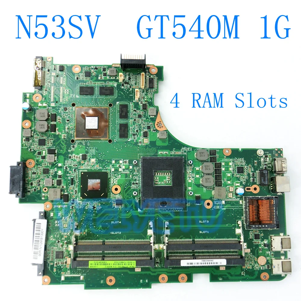 Материнская плата N53SV GT540M 1 Гб 4 слота ОЗУ для ASUS N53S N53SN N53SM материнская ноутбука REV 2