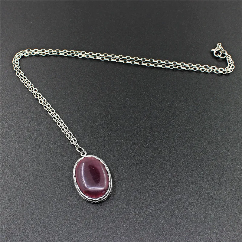 Цинковый сплав Овальный Опал комплект ювелирных изделий Цепочки и ожерелья