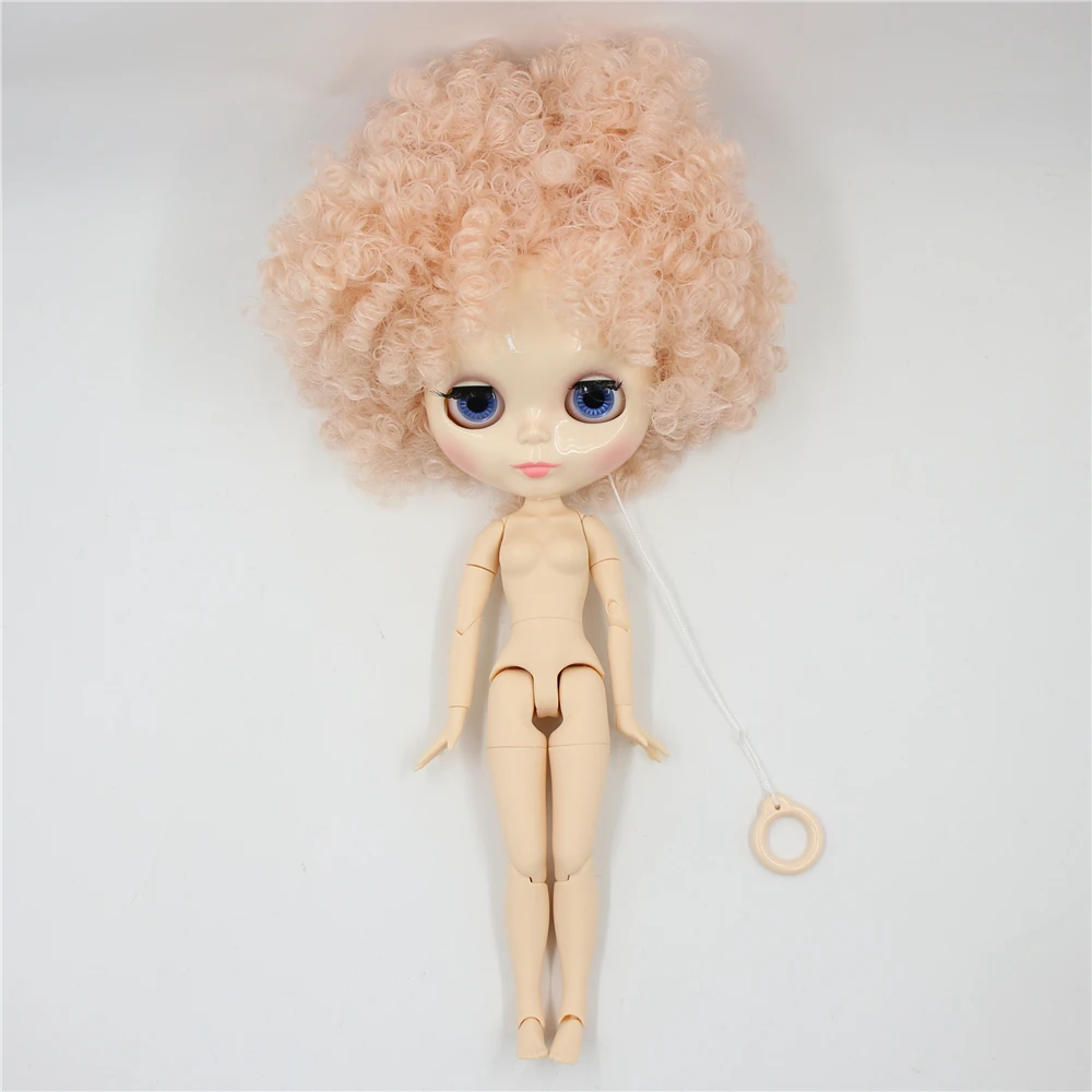 Ледяной DBS Blyth кукла 1/6 bjd белая кожа тела афро бледно розовые волосы 30 см игрушка