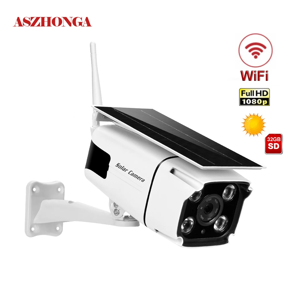 1080P ip камера на солнечной батарейке 2 мегапиксельная беспроводная Wi Fi
