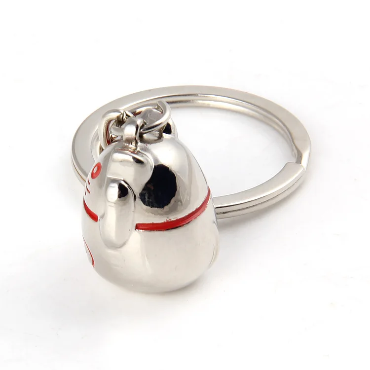 Модный эмалированный брелок для ключей Lucky Cat со стразами из сплава женщин