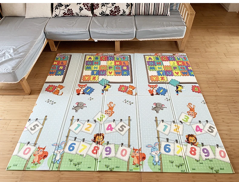 Детский Блестящий складной игровой коврик 180X200 см/71X79IN детский игровой коврик 1 см/0.4IN толщина ковер с рисунком водонепроницаемый Противоскользящий коврик