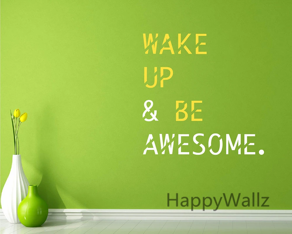 Wake Up Be Awesome Мотивационная Наклейка на стену с цитатами DIY вдохновляющая Цитата