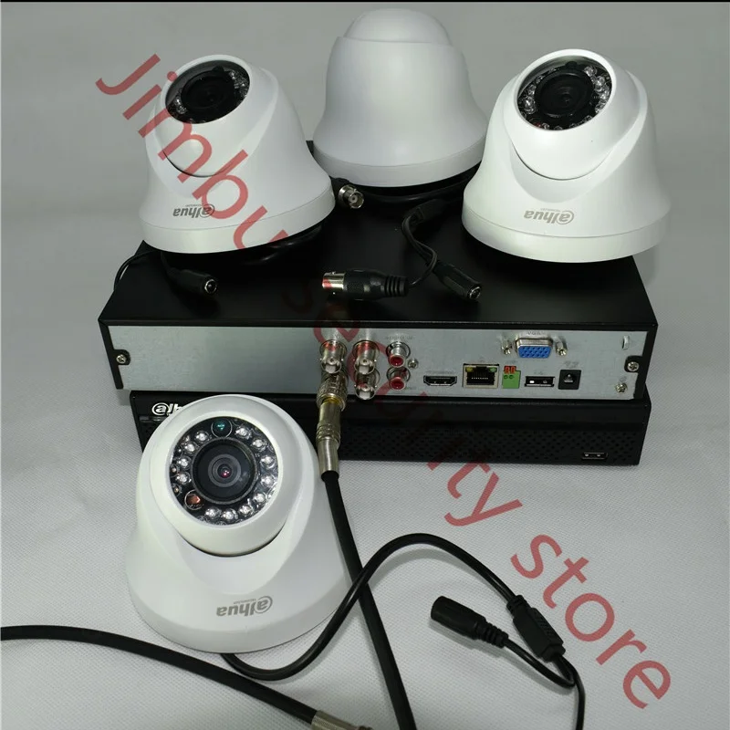 Dahua 720P комплект hdcvi 4ch система видеонаблюдения XVR4104HS видеорегистратор 4pcHDCVI HAC HDW1100C