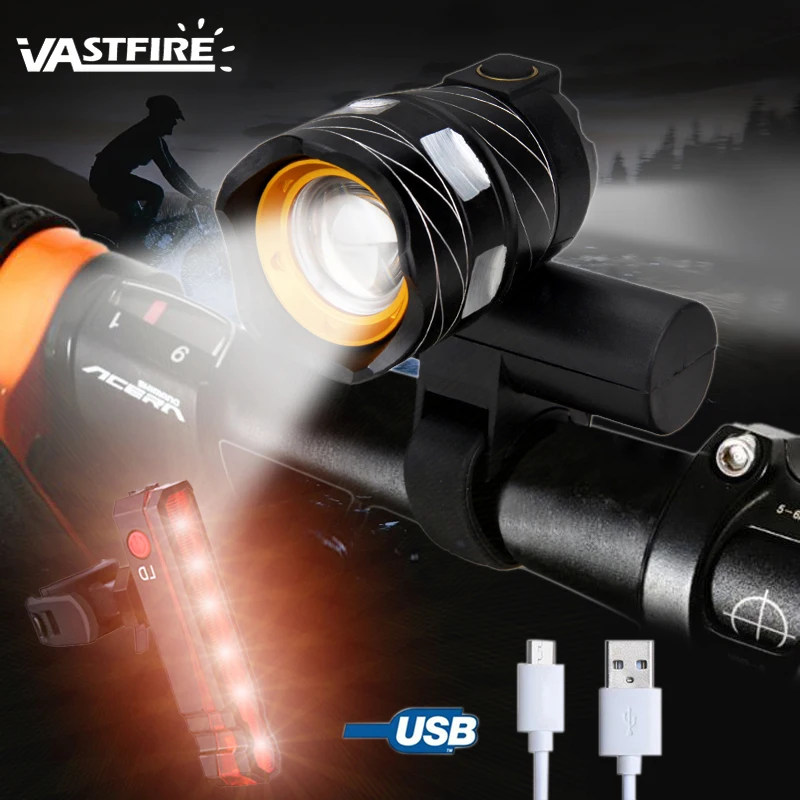 With Laser Light Масштабируемые передняя фара велосипеда XM-L T6 светодиодный 15000LM велосипед свет лампы USB Перезаряжаемые встроенный Батарея 3 Режима Факел - Цвет: With Laser Light