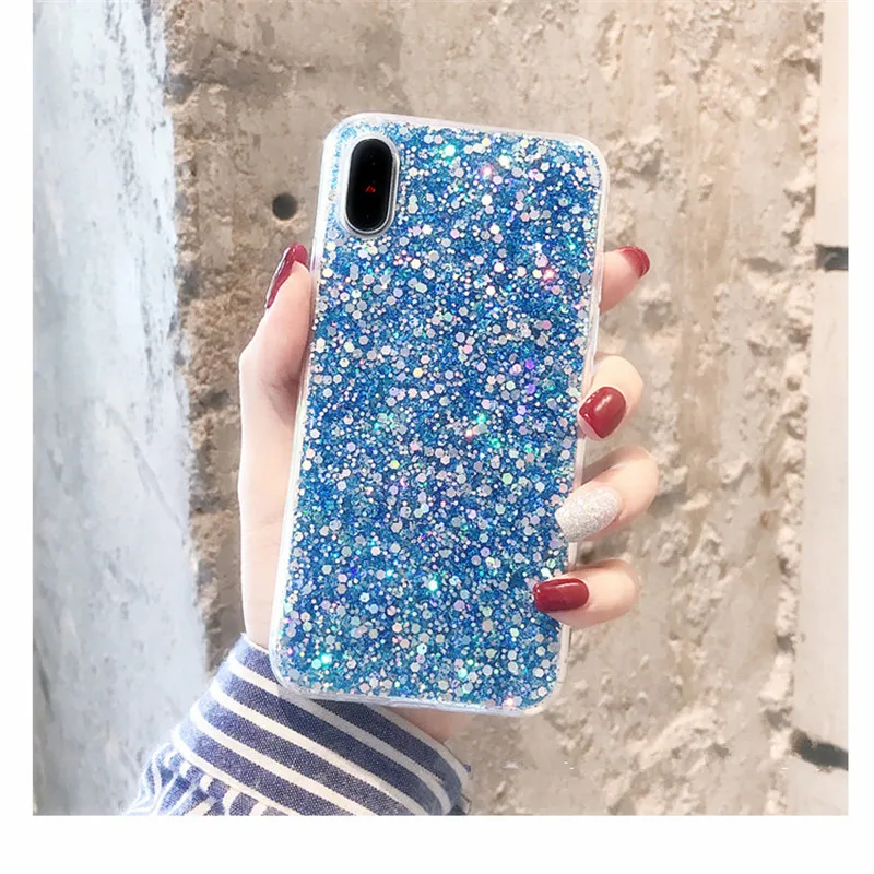 Блеск порошок блестки мягкий чехол для samsung Galaxy S10 Lite plus M10 A20 A30 A40 A50 A70 J4 J6 A7 A6 A8 A9S fundas чехол