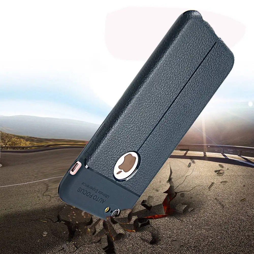 Fcouqe For iPhone 6 6s Phone Case Brushed Genuine Leather Soft TPU Cover Back iPhone6S phone i6s |