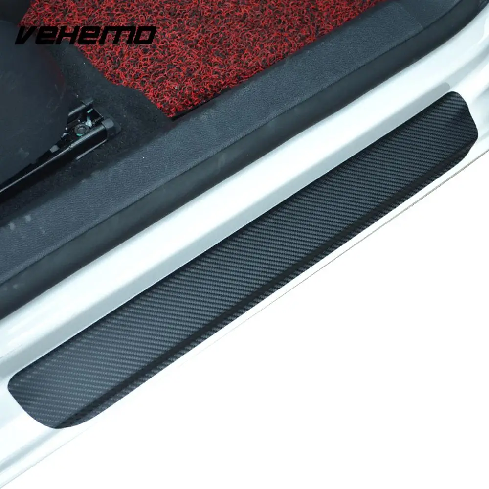 Vehemo черный/красный углеродного волокна Стикеры потертости полоса Pad Anti-Kick
