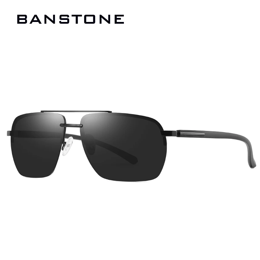 Мужские Солнцезащитные очки авиаторы BANSTONE поляризационные HD без оправы модные