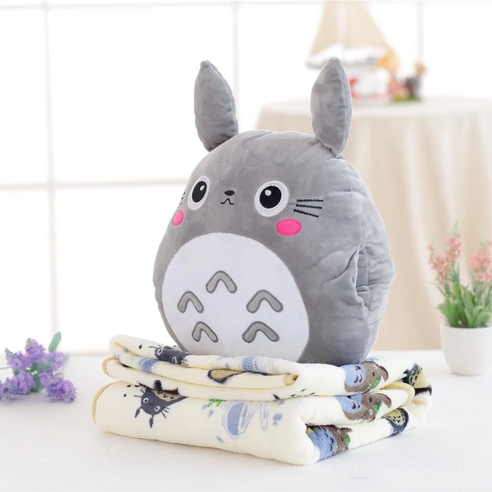 

Симпатичная плюшевая игрушка Kawai Totoro грелка для рук с одеялом мультяшная подушка с животными милые подарки для детей Детские хорошего качества