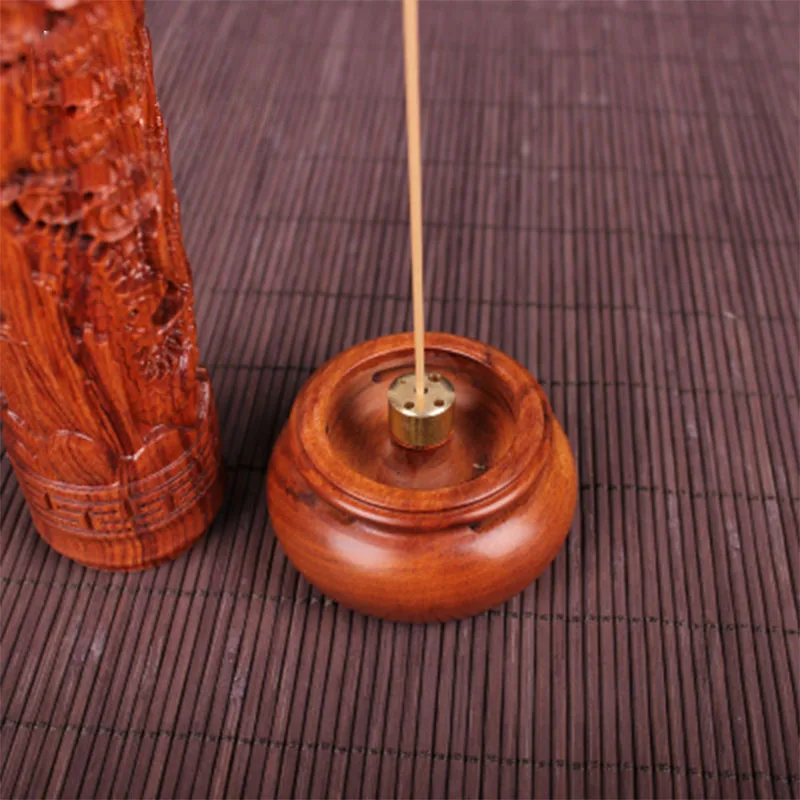 Ebony Sour Twig Wood Carved Dragon Vertical Incense Burner Handmade Censer Aromatherapy Furnace Round Burne | Дом и сад