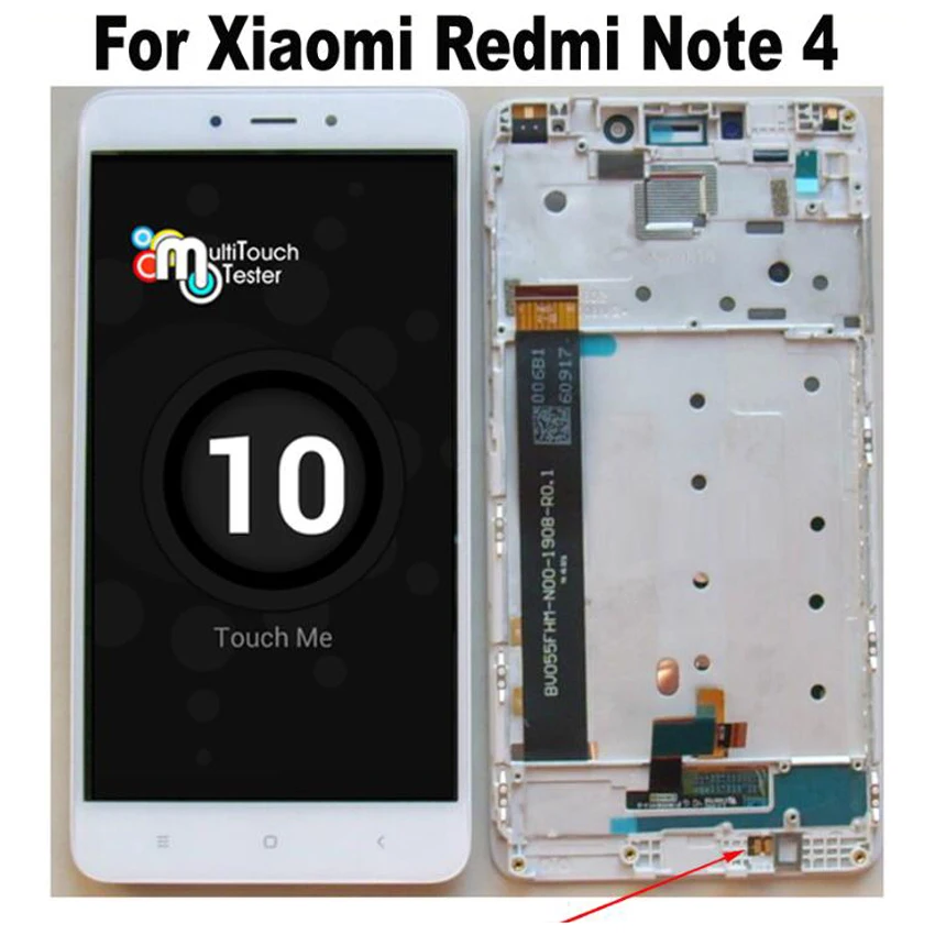 

Сенсорный ЖК-экран с рамкой для Xiaomi redmi note 4 mtk helio x20