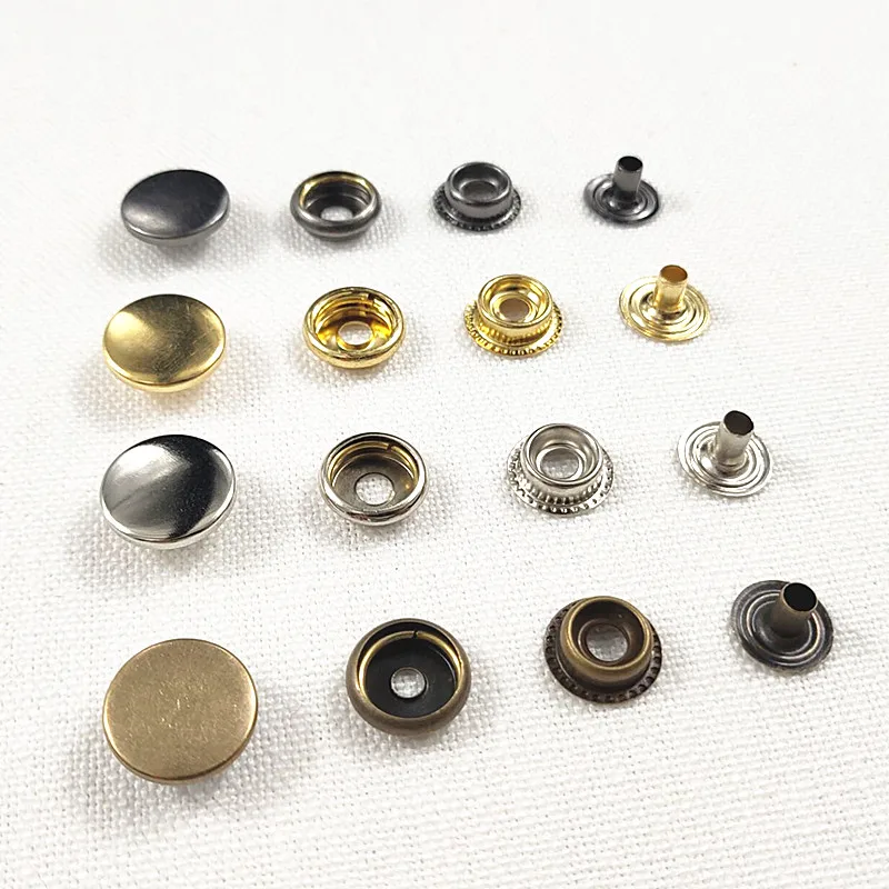 

40sets 10-17mm Copper Snap Press Stud Sewing Buttons Poppers Snap Fasteners Leather Craft for Clothing +Fixing Tools+Storage Box