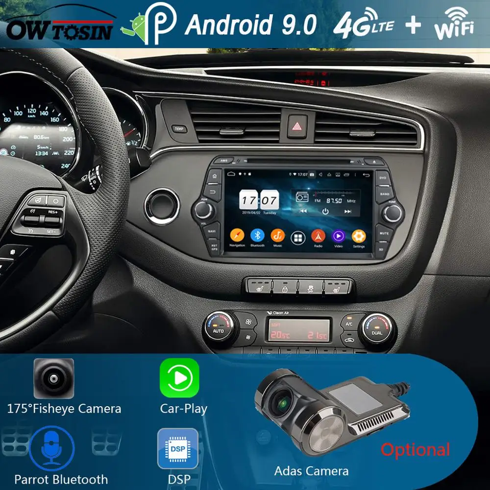 Автомобильный DVD-плеер 8 &quotIPS 1280*720 8Core 4G RAM + 64G ROM Android 9 0 для KIA CEED 2013 2014 2015 2016 DSP радио