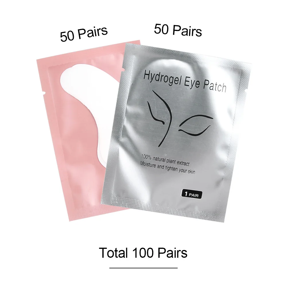 100Pairs Eyes Pink 50/100 Накладные ресницы расширение Бумага патчи колодки для наращивания для глаз наклейки-заплатки ресниц под накладки для глаз советы материалы для обертывания - Длина: 100Pairs Eyes Pink