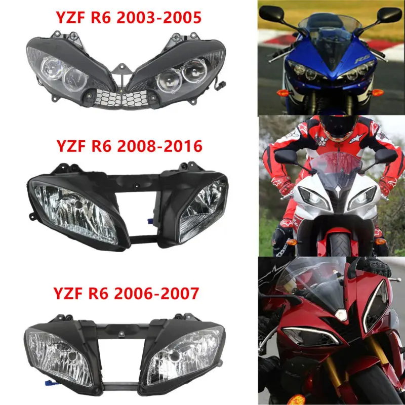 Мотоцикл передняя фара для Yamaha YZF R6 YZFR6 03 05 06 07 08 16| |