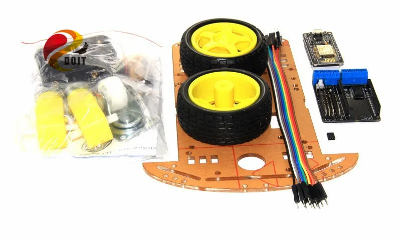 Официальный DOIT Самый дешевый WiFi умный автомобиль RC игрушка 2WD L293D от Esp8266 серийный