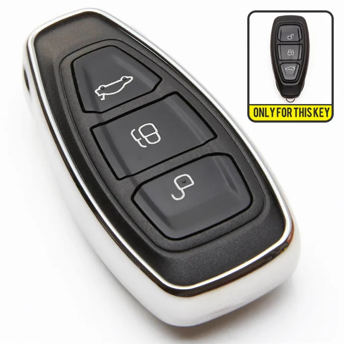 silver only case Для Ford Fiesta Focus 3 4 MK3 MK4 Mondeo Ecosport, Kuga Фокус ST Fiesta 2012 2013 ТПУ ключа автомобиля чехол - Название цвета: silver only case