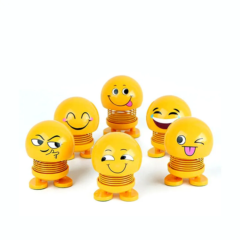 Смешной улыбающийся лицо Весенняя игрушка Новинка и кляп игрушки для детей качающаяся голова Экспрессия подарок украшение автомобиля