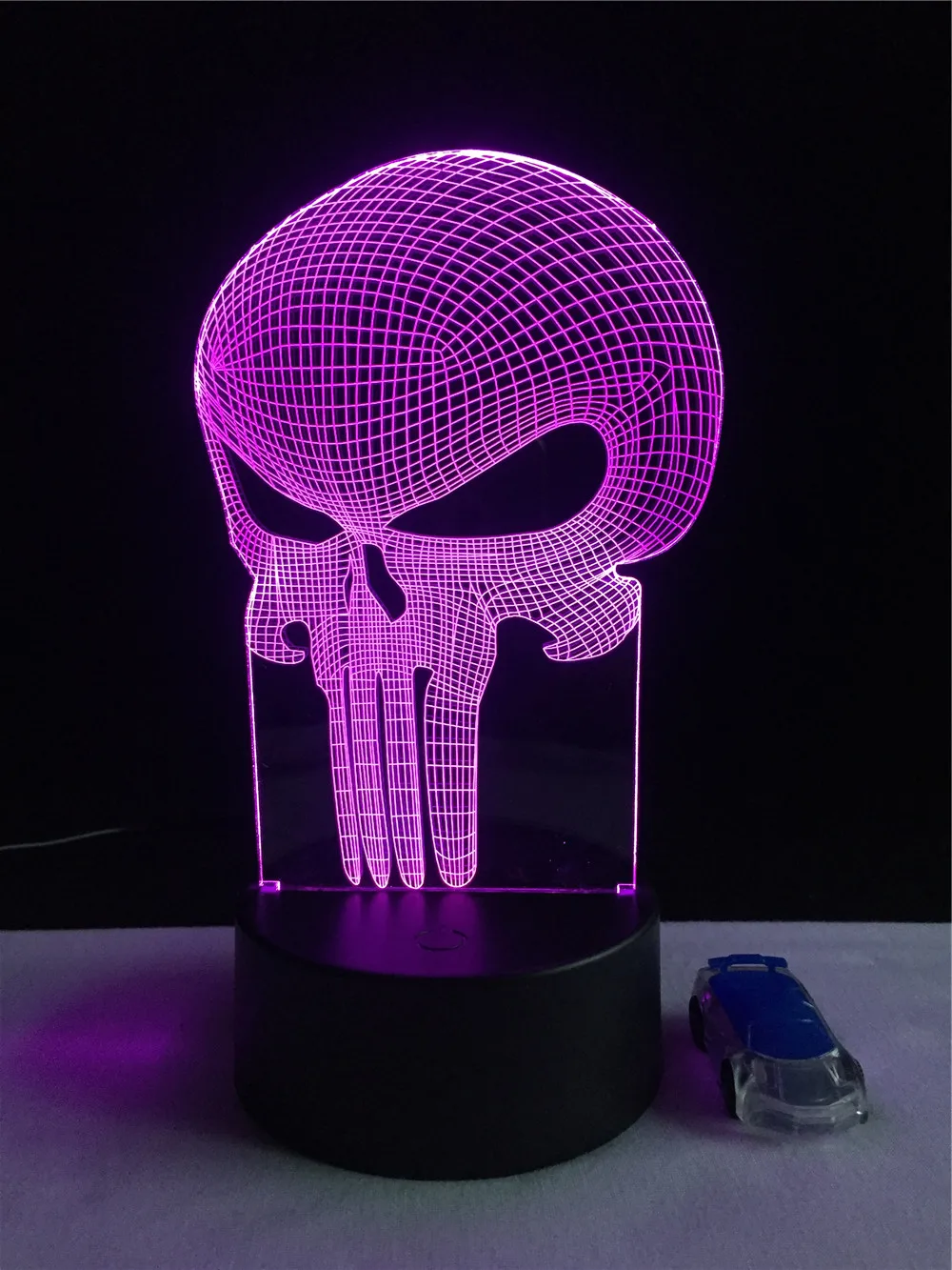 3D светильник в виде черепа с карателем светодиодный ночник USB разноцветный