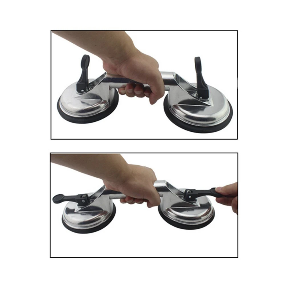 

Heavy Duty 118mm Aluminum 2 Cups Claw Glass Suction Plate Sucker for 20-105KG Tile Floor Handling Dent Pull Sucker Pad