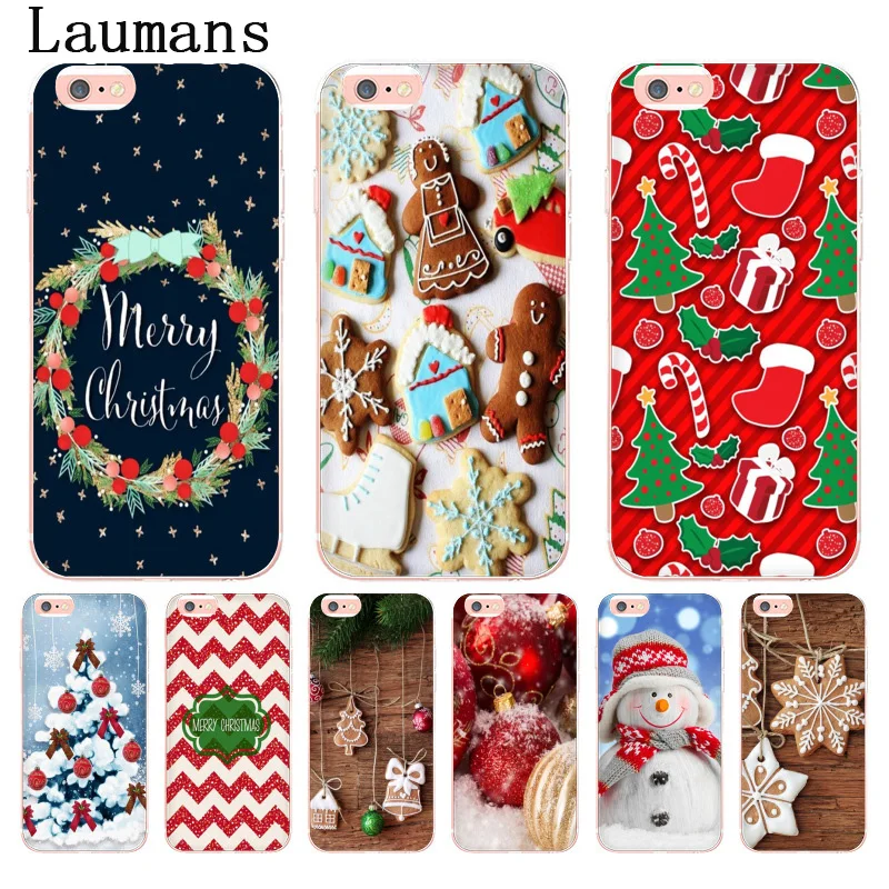 Laumans Рождество узор ультра тонкий мультфильм чехол для телефона Apple iPhone 8 7 6 S Plus X 5