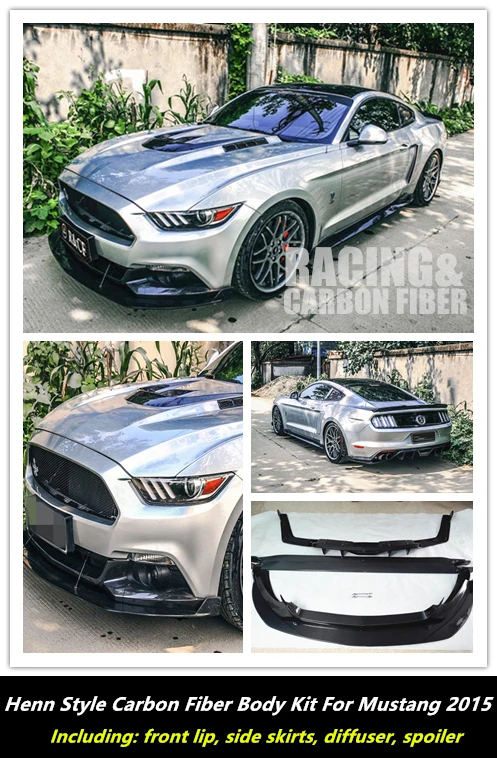 2015 MUSTANG BODY KIT HN STYLE комплект из углеродного волокна для FORD 2 3 с передней боковой