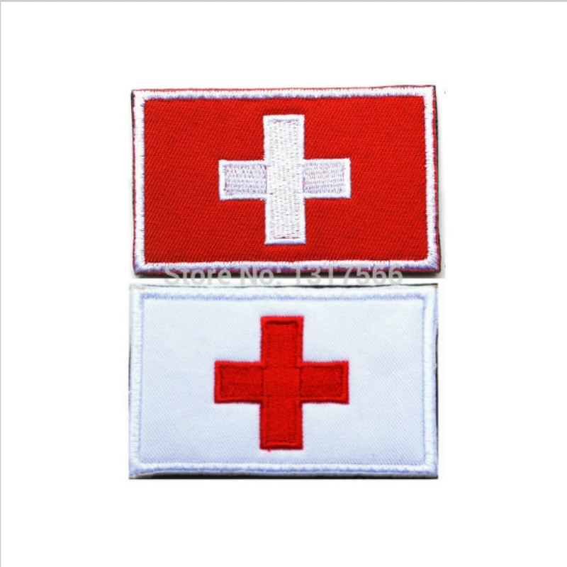 Вышивка знак Swiss Национальный Флаг Швейцарии военные вышитые Нашивка с группой