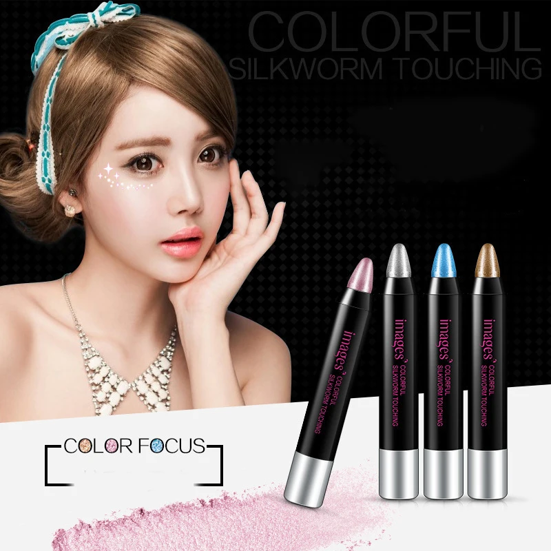 Изображения макияж хайлайтер тени для век Карандаш мерцающий блеск Тени набор