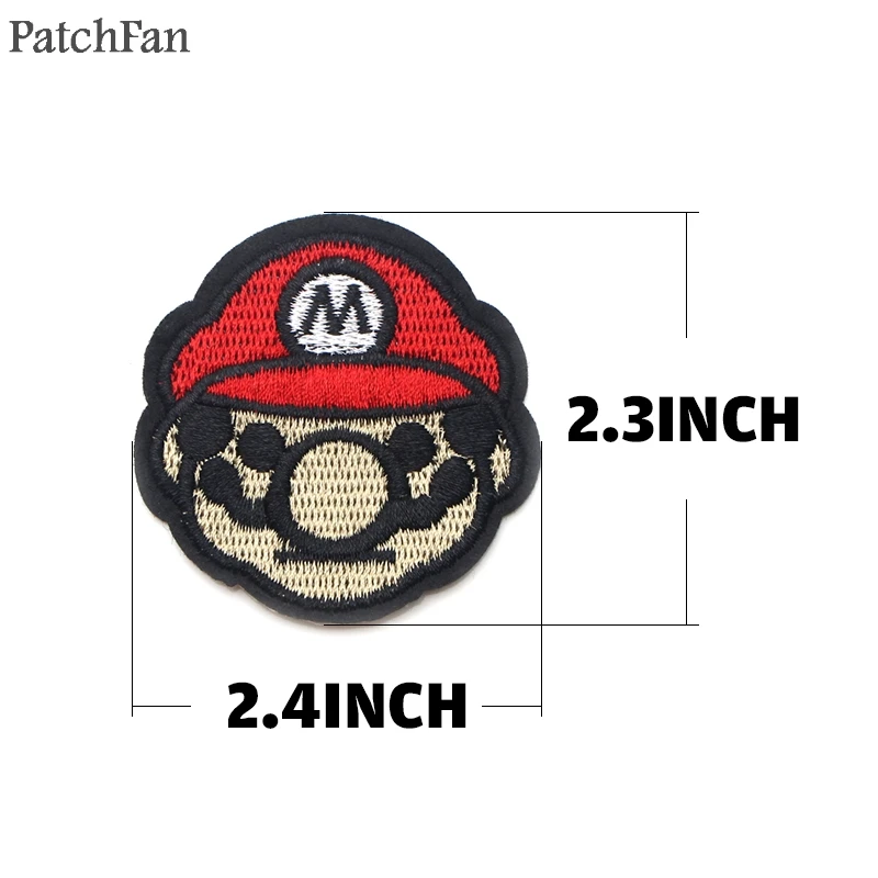 Patchfan Супер Марио аппликационные заплатки Сделай Сам железо на para обуви джинсы мешок рубашка одежда Джерси стикер в стиле панк вышитый значок A1829 - Цвет: 12