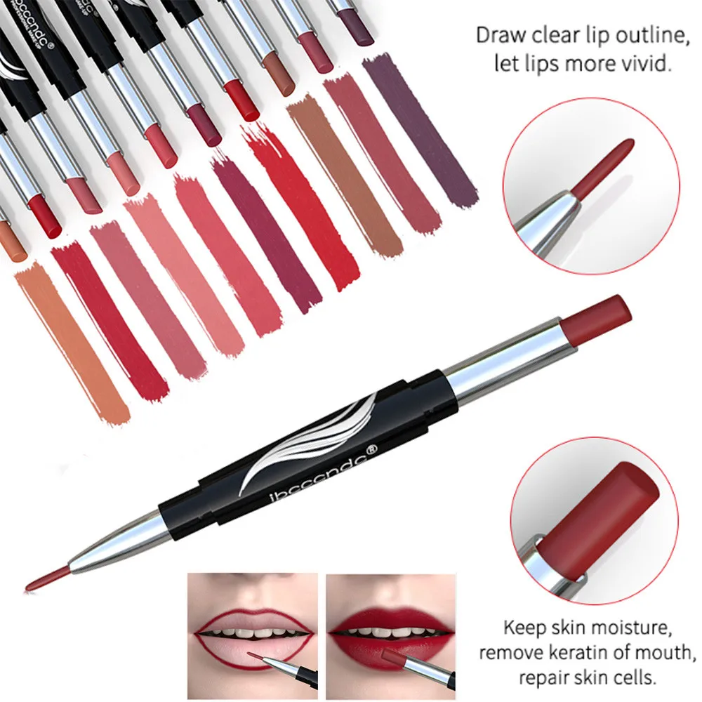 Новый Топ бренд IBCCCNDC двойной конец прочный Lipliner Красота Макияж водостойкий блеск