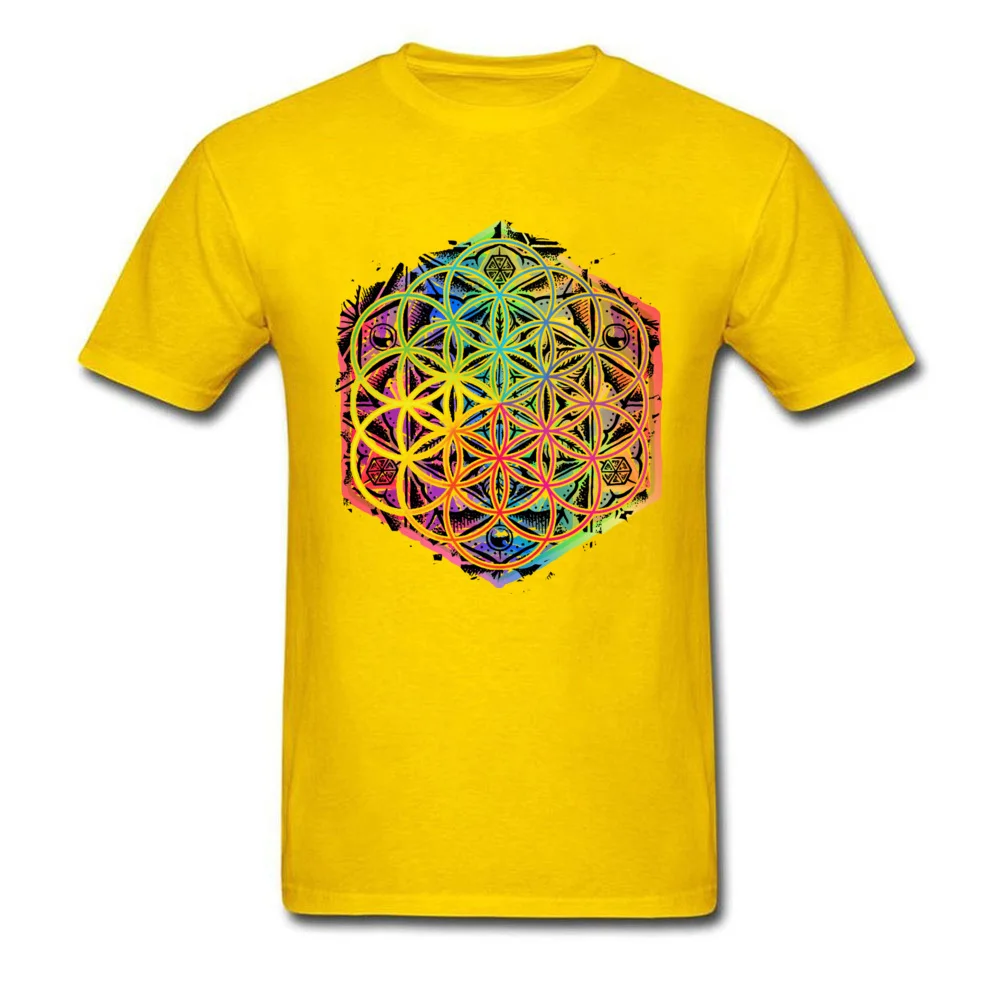 Новое поступление, Мужская черная футболка с надписью «Sacred Geometry Flower of Life», «Мандала», Уникальные футболки с короткими рукавами