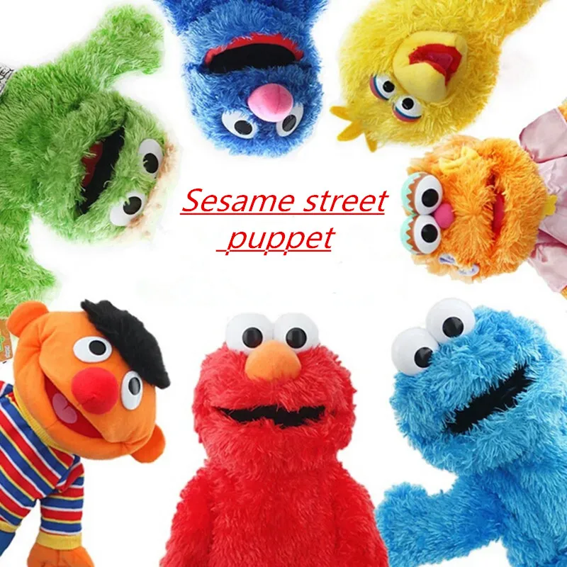 

7 Styles 22-32 Sesame Street Hand Puppet Plush Toys Elmo Cookie Grover Zoe & Ernie Big Bird Stuffed Plush Toy Doll Gift for Kids