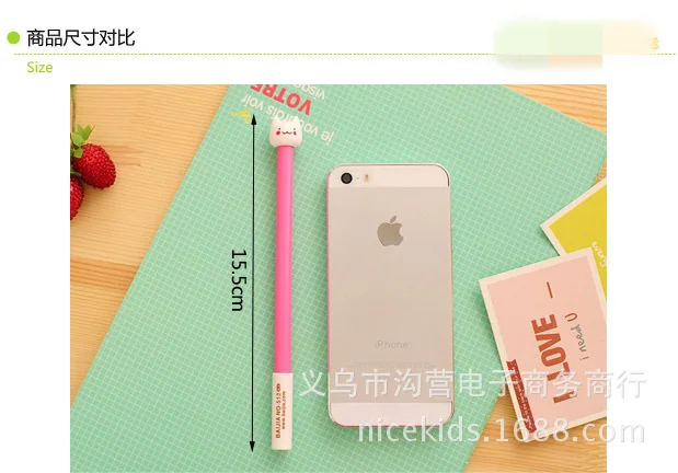 4 шт. креативные маленькие гелевые ручки с белым котом черные принадлежности для